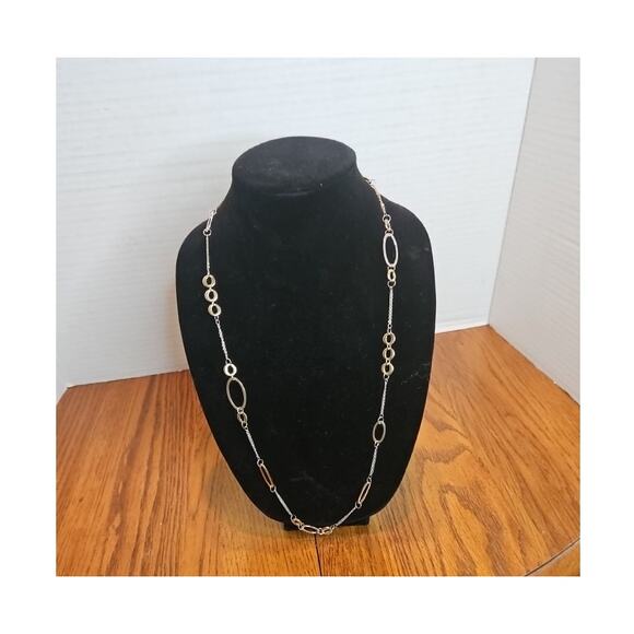 VTG Allure 40" Neckoace NEW  Silvertone Open Ovals 4 sizes Lobster Claw  Office - Picture 7 of 7